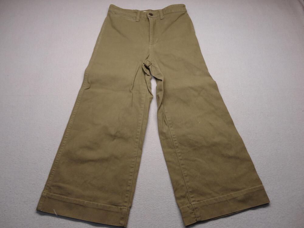 Madewell Pants Womens 27 Brown Emmett Wide Leg Crop High Rise Canvas Stretch